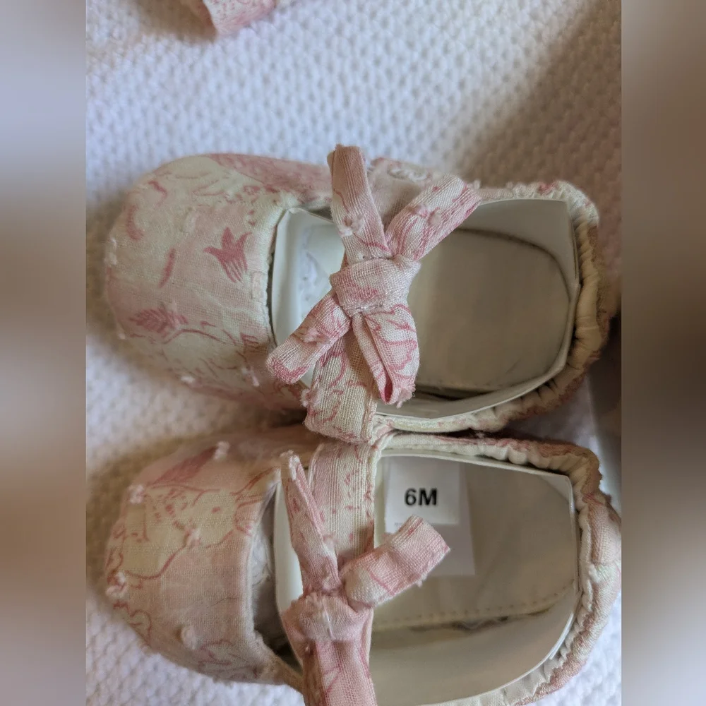 ✨HP✨NWT Cynthia Rowley Pink/Soft White Bunny Print Baby Dress Set Size 3-6months - Picture 5 of 10